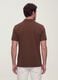 Brown pure cotton piqu&eacute; polo with classic collar, regular fit_3