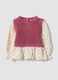 Pink crew-neck jumper in a viscose-cotton blend_0