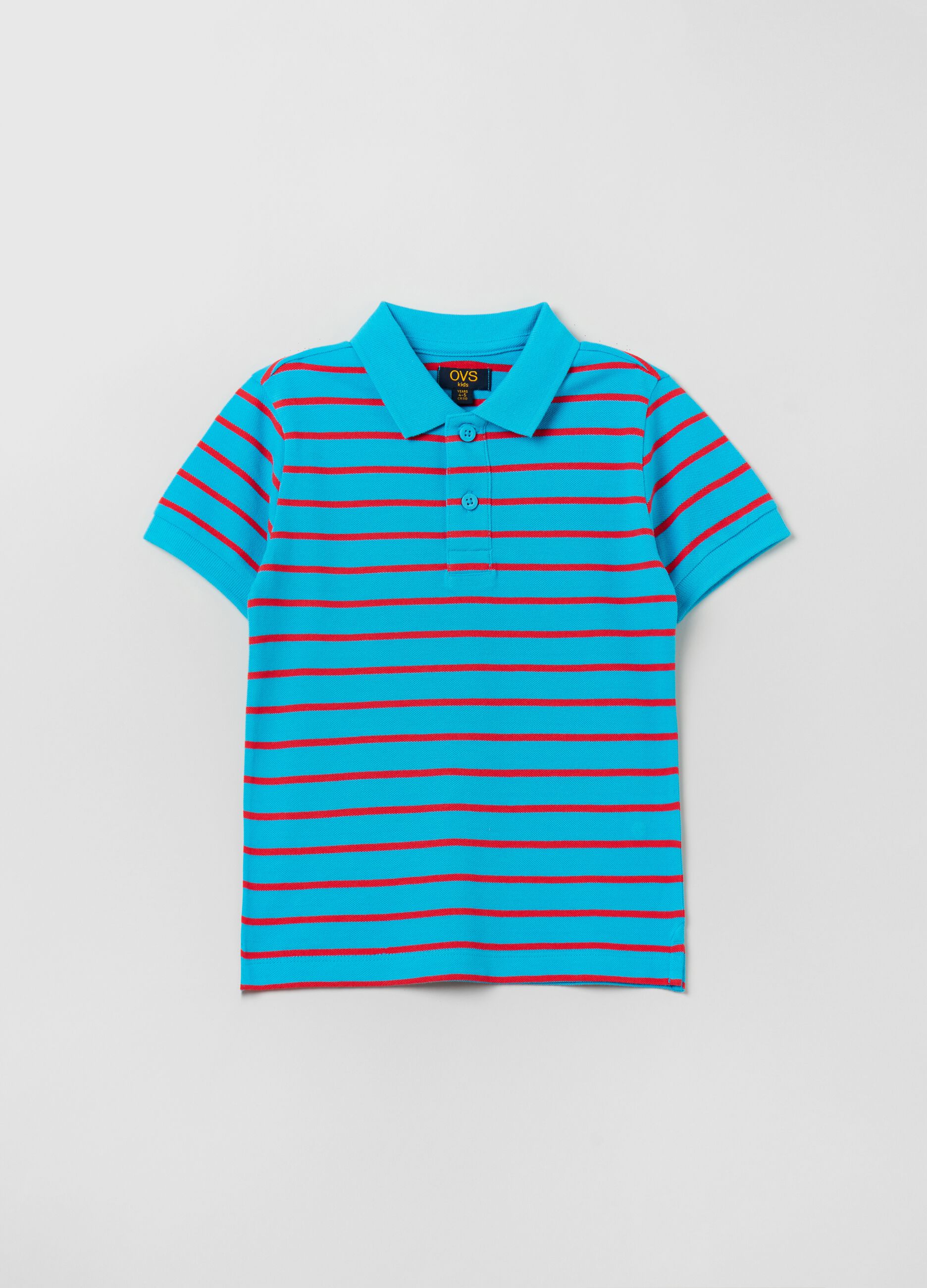Polo shirt in piquet with striped pattern_0