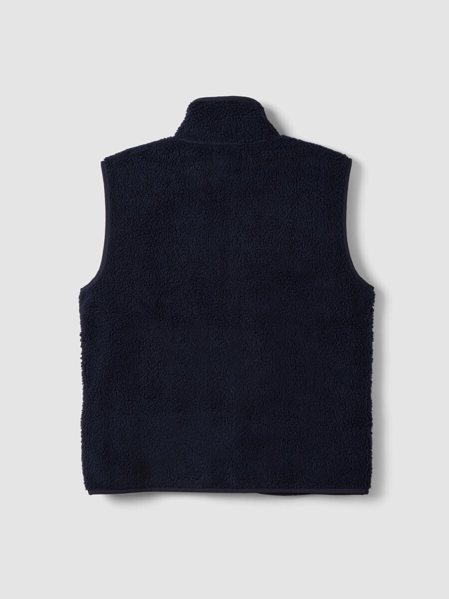 Gilet blu con colletto regular fit_6