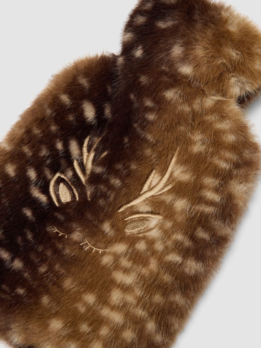 Brown hot water bottle with animal-print effect_2