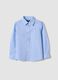 Light blue pure cotton shirt with classic collar, regular fit_0