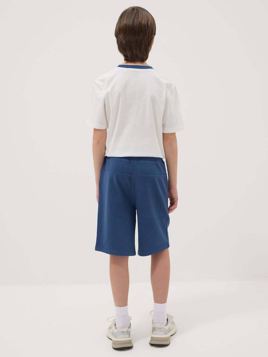Boys' Pure Cotton Blue Shorts Regular Fit_2