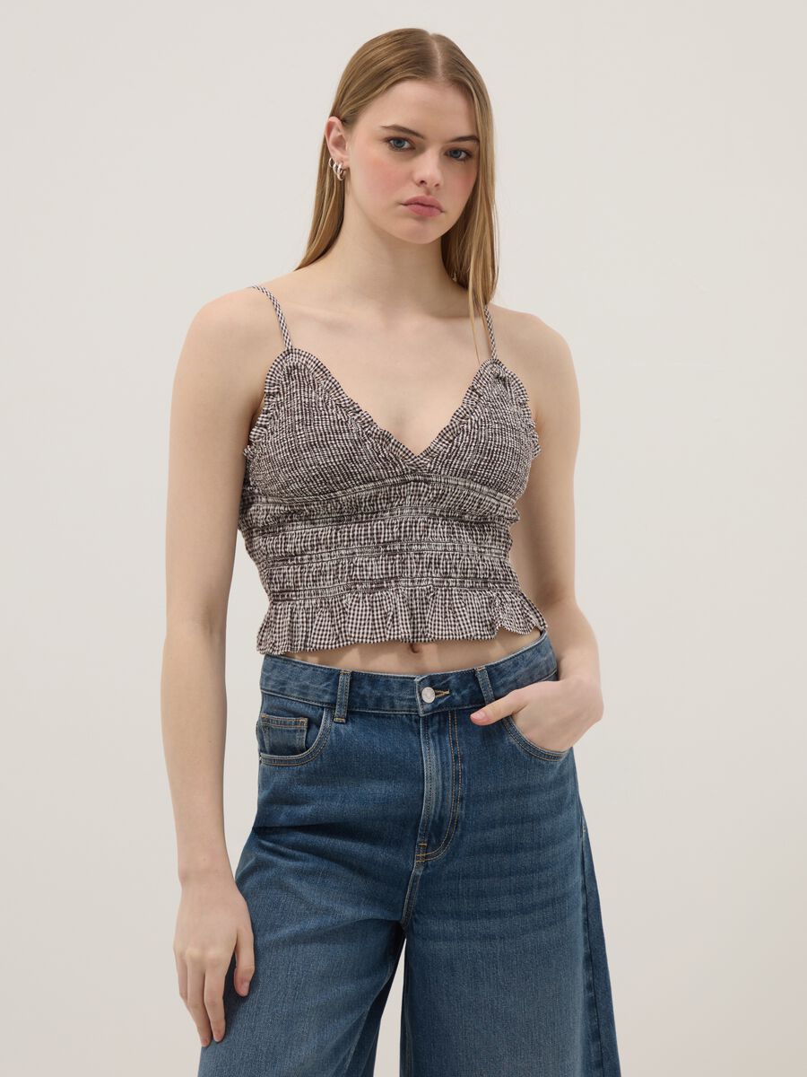 Multicoloured striped pure cotton slim fit tank top_1