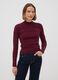 Dark red viscose-blend fitted jumper with funnel neck_2