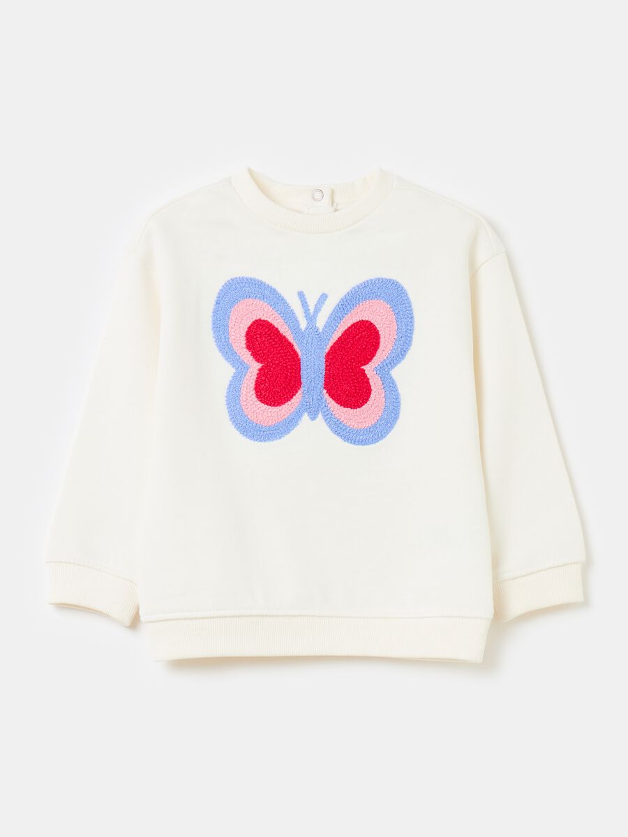 Sudadera de algodón con bordado mariposa_0