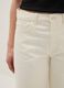 Beige wide leg pure cotton denim shorts_3