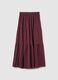 Long Red Tiered Skirt in Pure Cotton_4