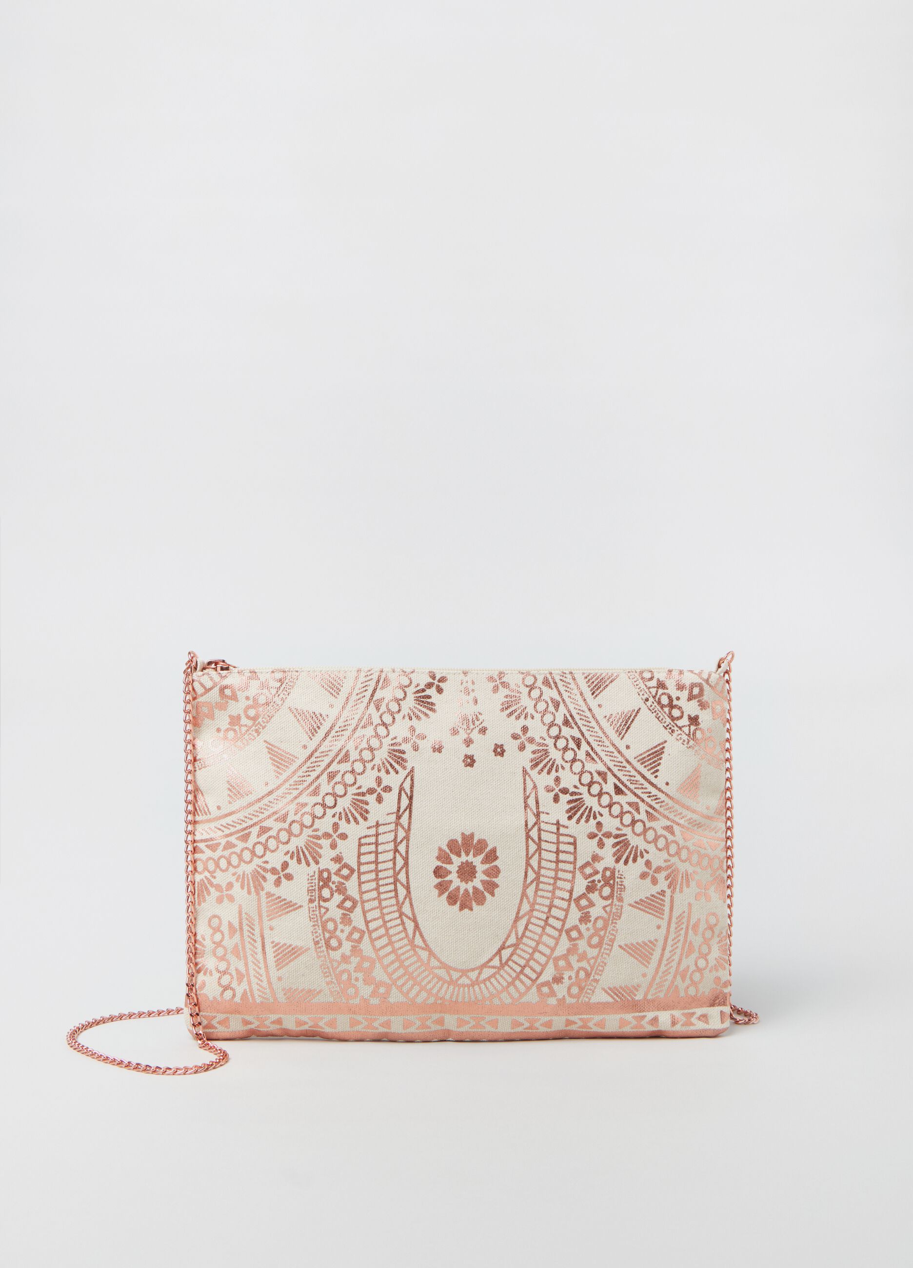 Shoulder bag with foil ethnic pattern