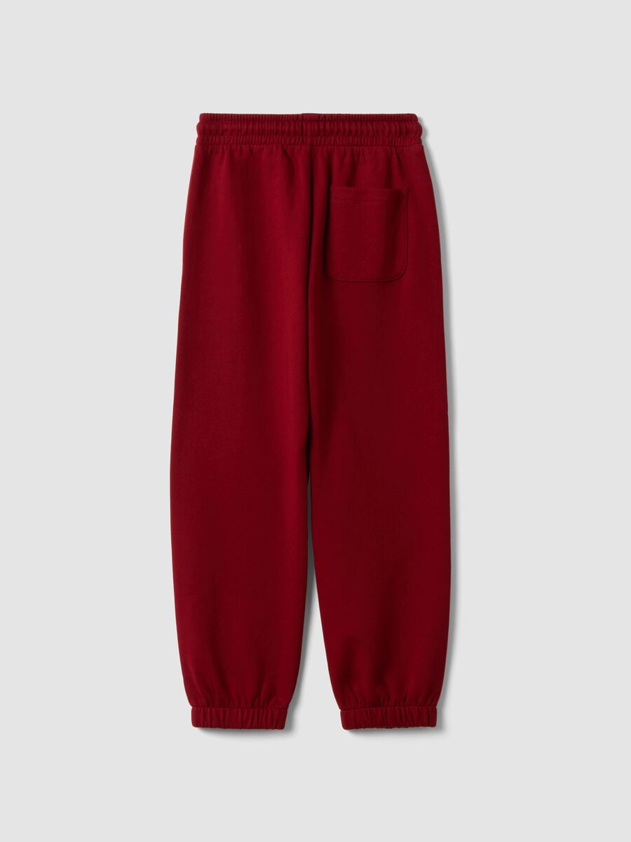 Pantaloni jogger rossi in puro cotone regular fit_1