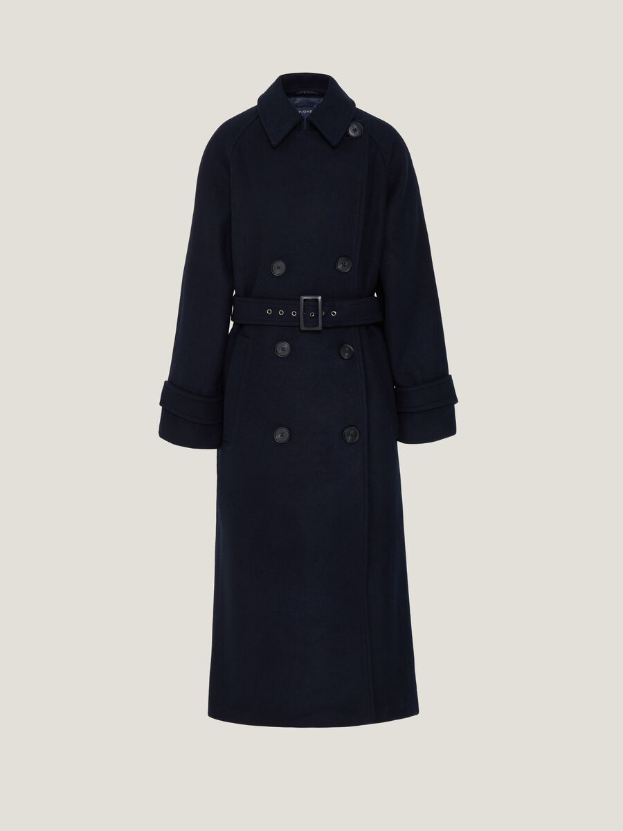 Double-breasted trench coat in cloth_4