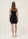 Black fitted ribbed stretch modal dress with straps_2