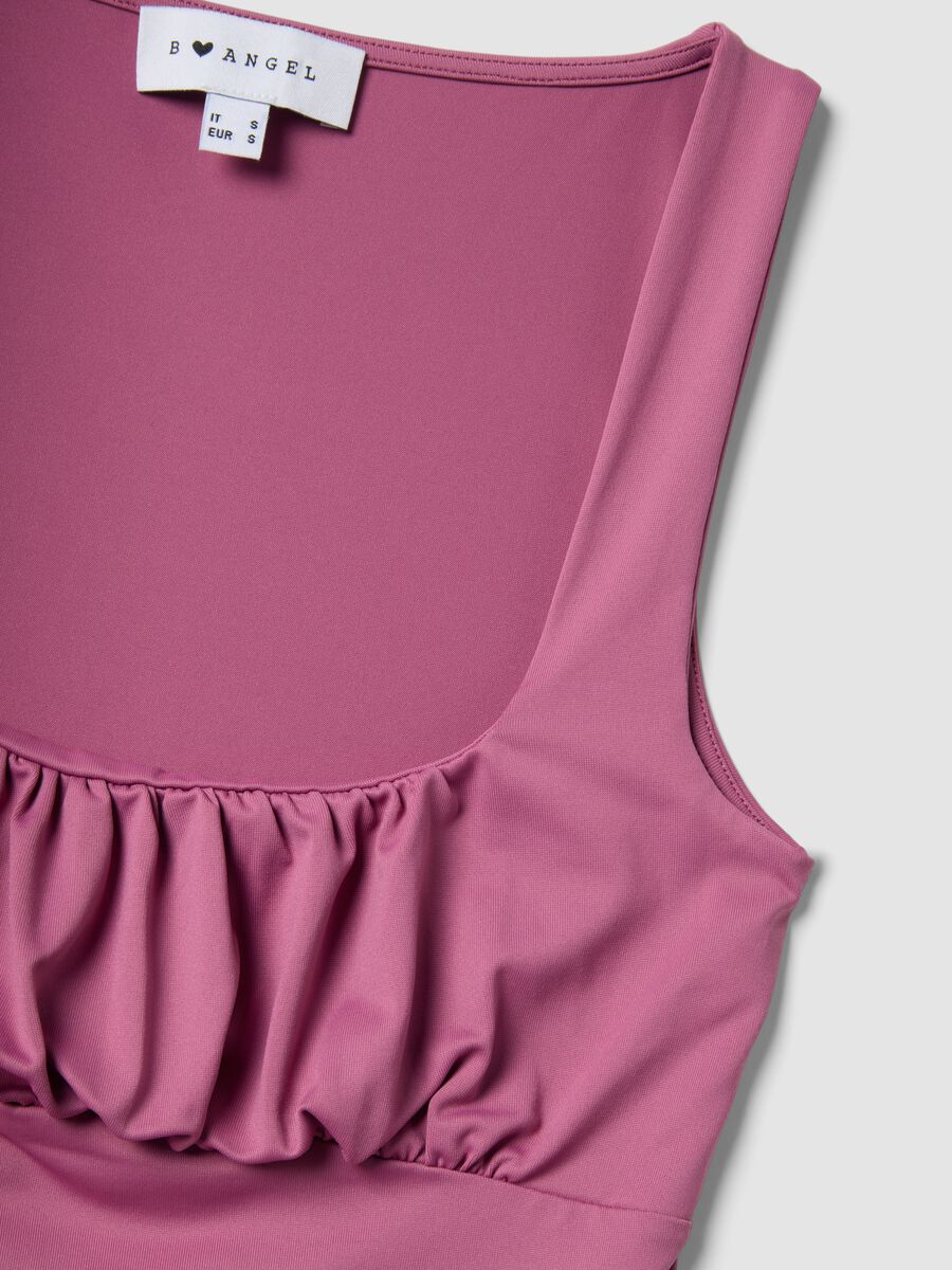 Rosa Stretch-Tanktop in Regular Fit mit Falten_1