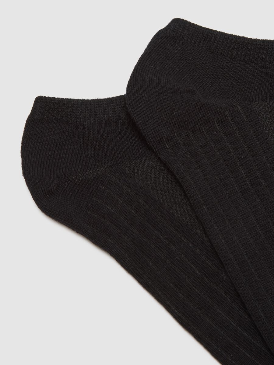 Triple pack of black cotton blend ankle sports socks regular fit_2