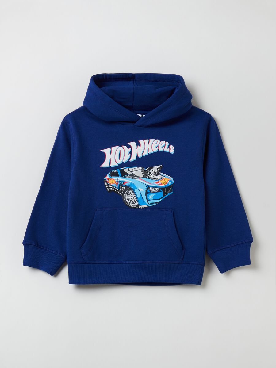 Sweatshirt with hood and Hot Wheels print_0