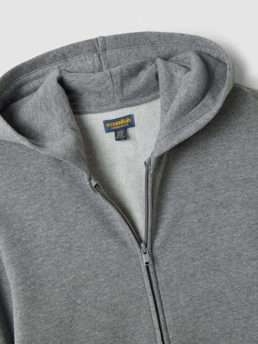 Grey hoodie in pure organic cotton, regular fit_1