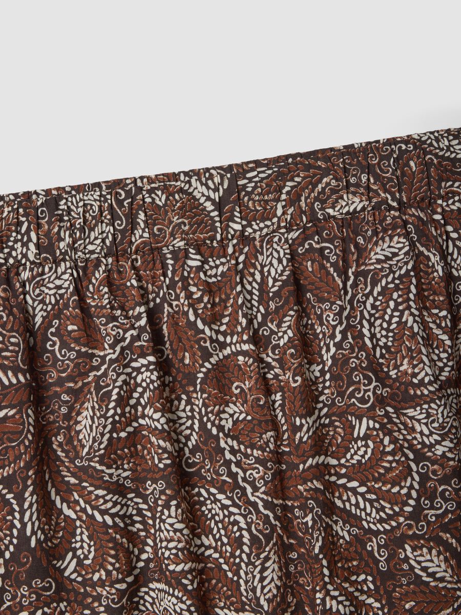 Brown wide-leg trousers in pure cotton_5