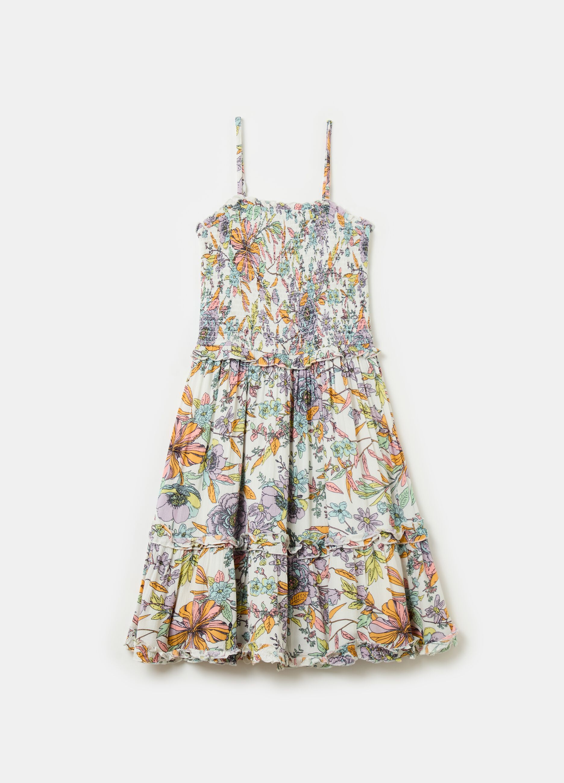 Long dress with floral pattern