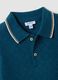 Blue short-sleeved polo shirt in pure cotton_2