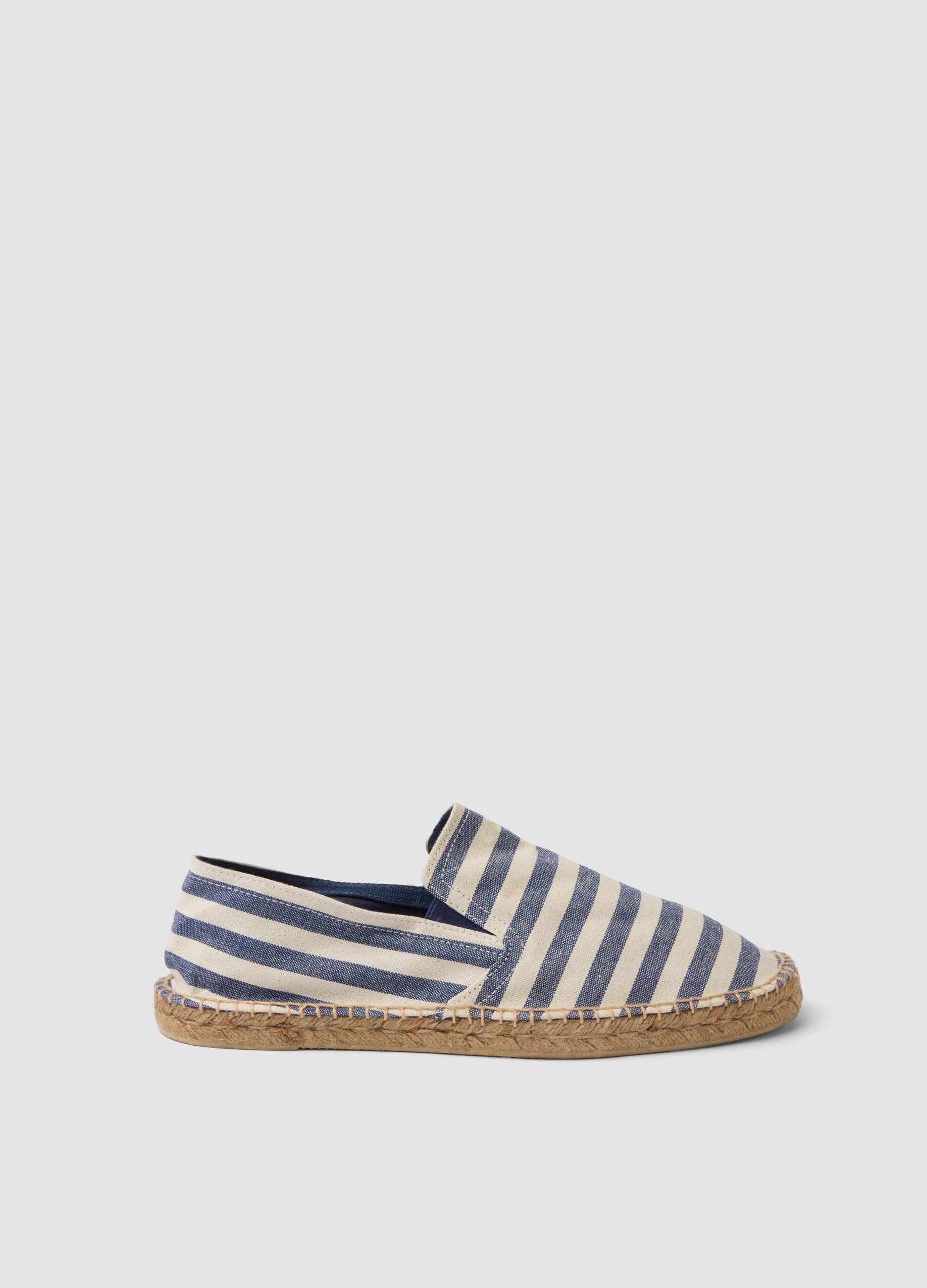 Blue striped espadrilles