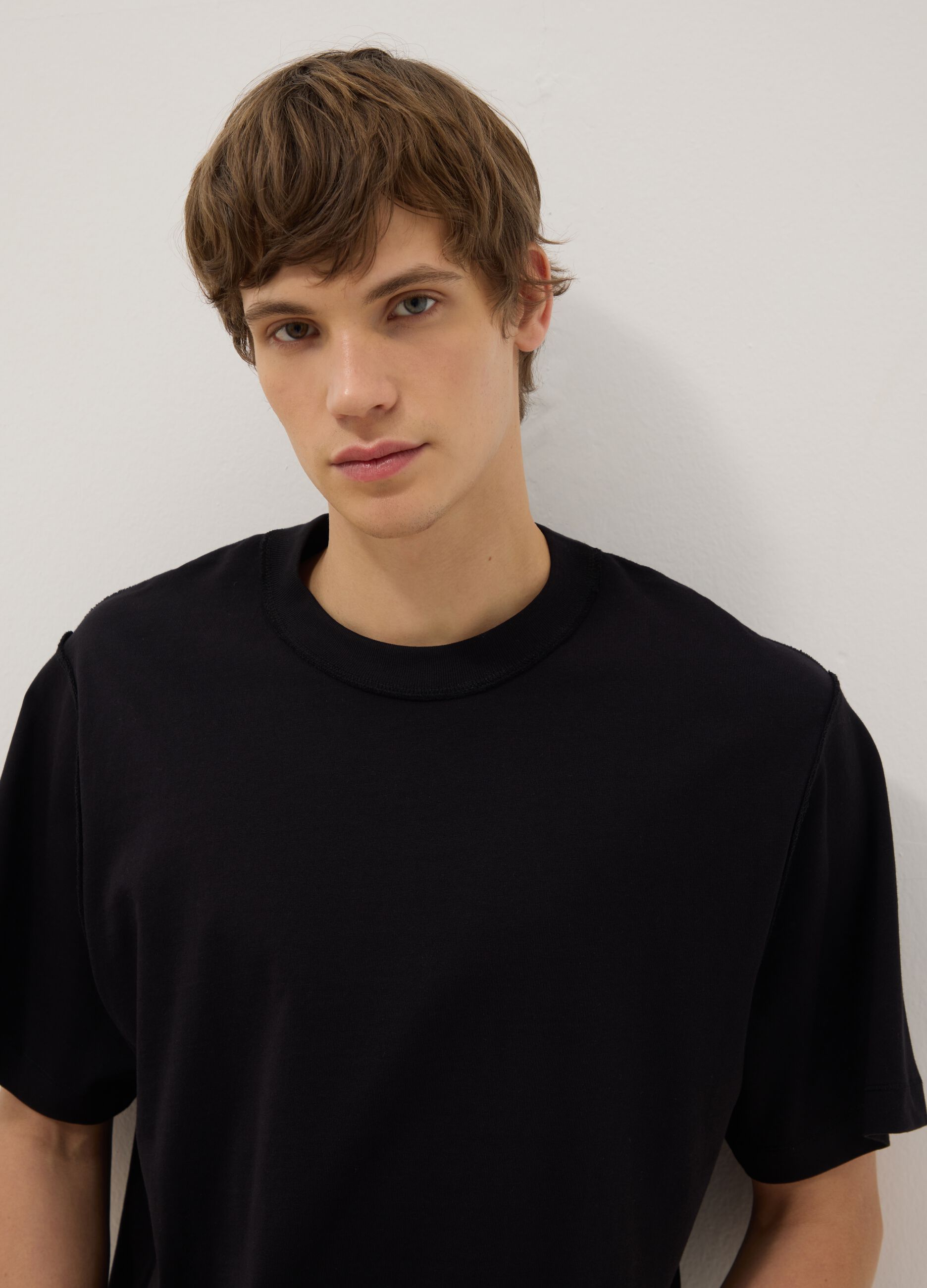 Black pure cotton boxy fit t-shirt