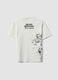White oversized pure cotton T-shirt with "Never Benched" slogan for boys_5
