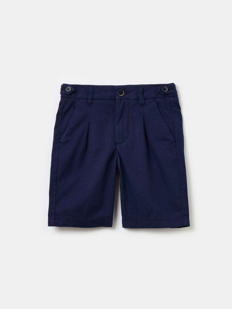 Chino Bermuda shorts in cotton and linen_0