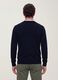 Blue viscose-blend polo with V-neck and collar, regular fit_2