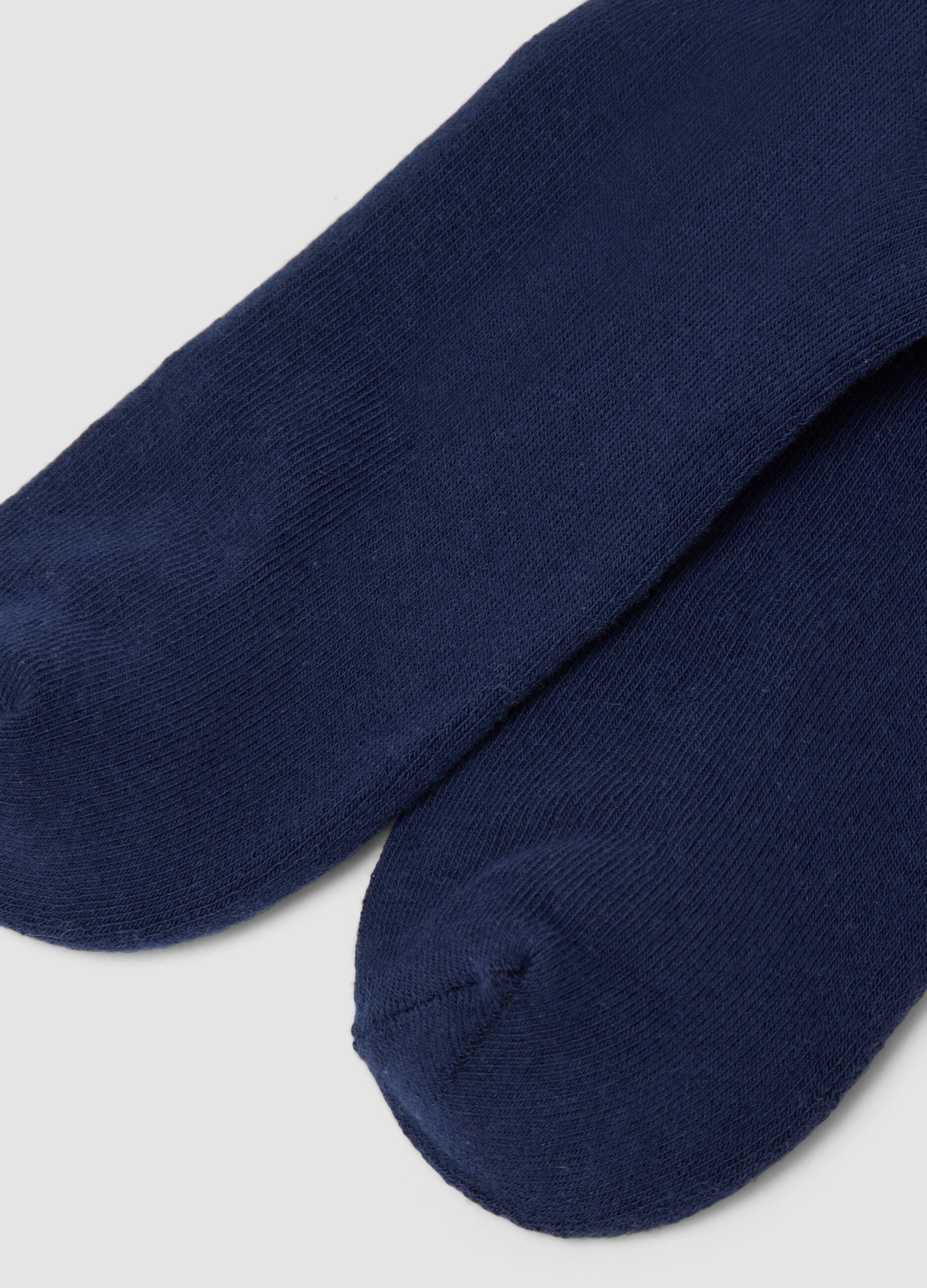 Blue stretch-cotton sports socks with embroidered logo