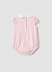Body rosa in cotone organico a maniche corte_1