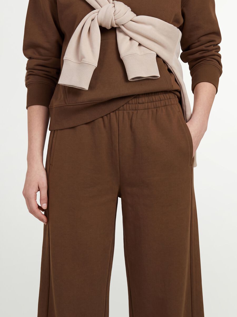 Brown cotton-blend straight-fit joggers_4