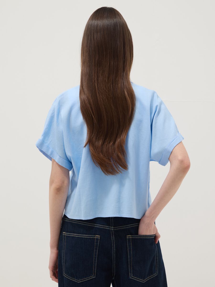 Light blue linen and viscose blend shirt, regular fit_3