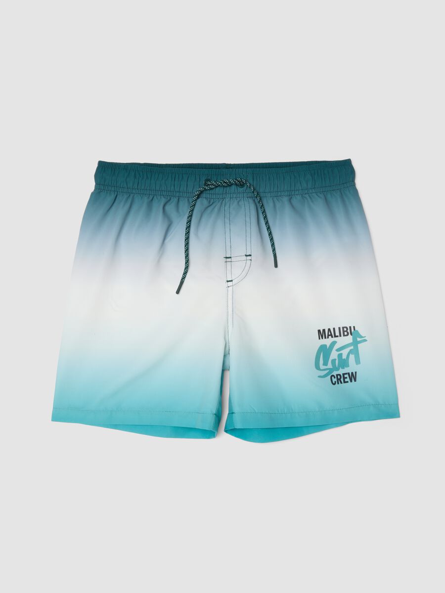 Short de bain gar&ccedil;on bleu d&eacute;grad&eacute; avec cordon_0