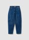 Stretch Blue Denim Cotton Blend Trousers Regular Fit_4