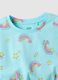 Blue pure cotton dress for girls regular fit with rainbows_2