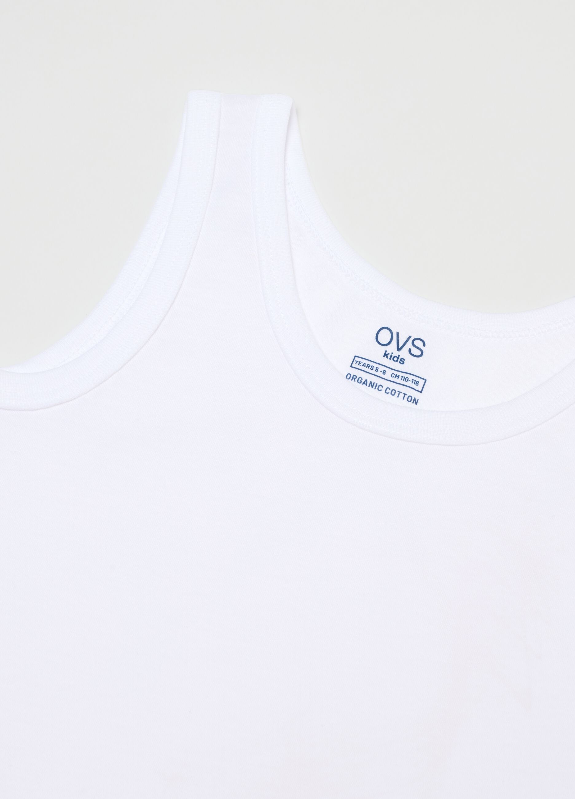 Pack of two white children's vests in pure cotton regular fit