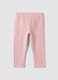 Rosa Leggings aus elastischer Bio-Baumwolle mit Strass f&uuml;r Baby-M&auml;dchen_0