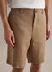Regular Fit Braun Pure Leinen Bermuda Shorts_3