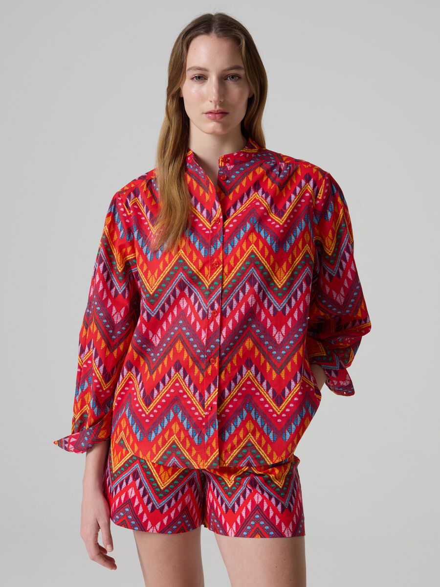 Shirt with multicoloured ethnic pattern_1