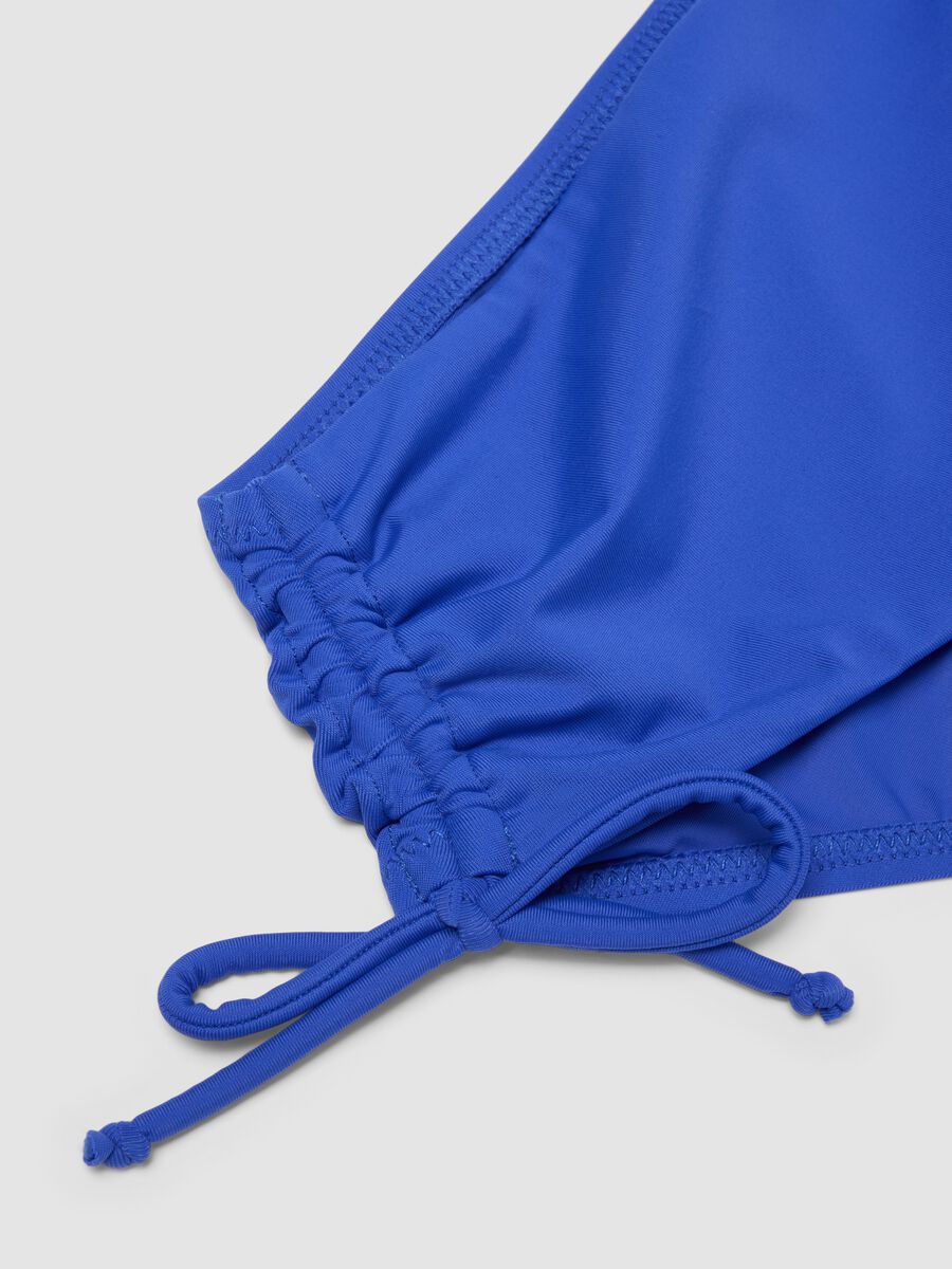 Blue high-waisted stretch fabric bikini bottoms_5
