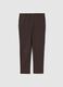 Brown Stretch Cotton Slim Fit Trousers_4