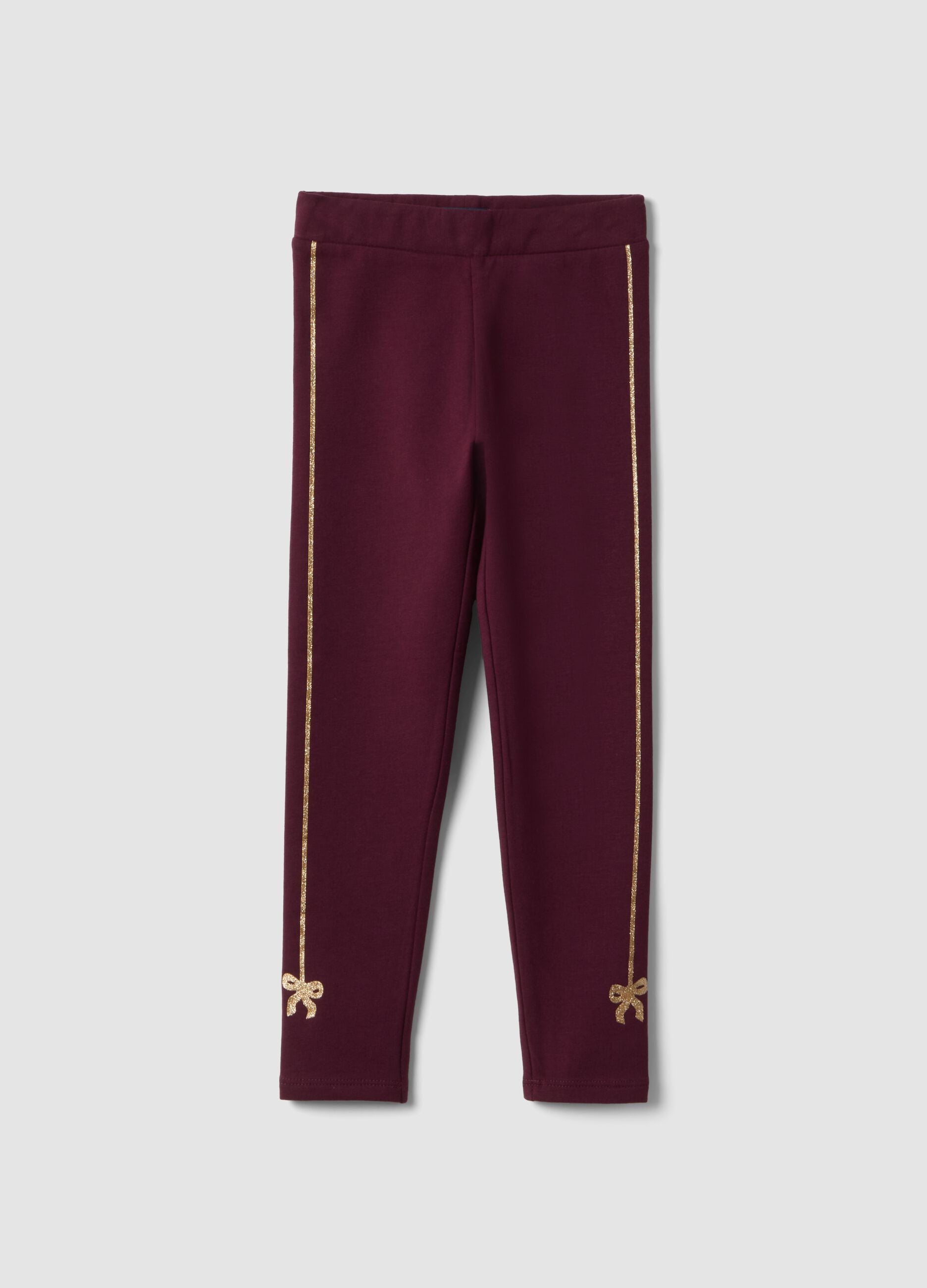 Purple skinny-fit leggings in stretch organic cotton