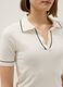 White viscose blend slim fit polo with contrast stitching_3