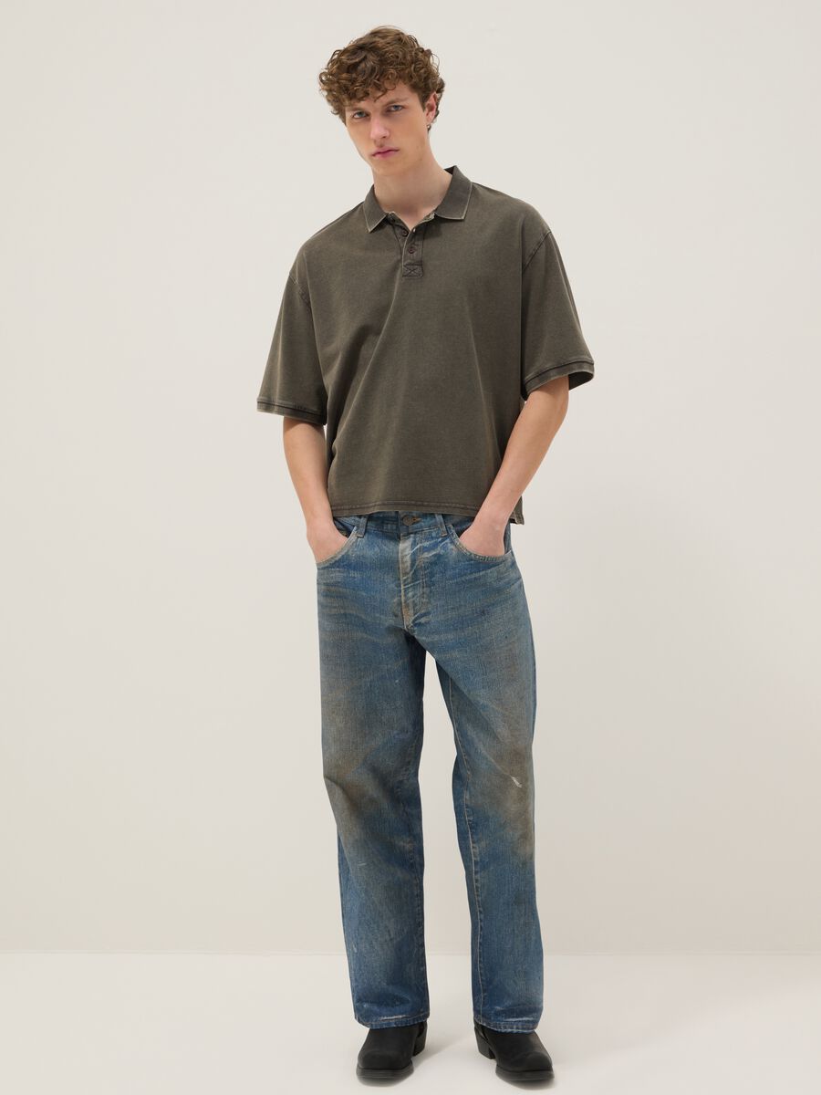 Men's Short Sleeve Green Polo Shirt Regular Fit in Pure Cotton_1