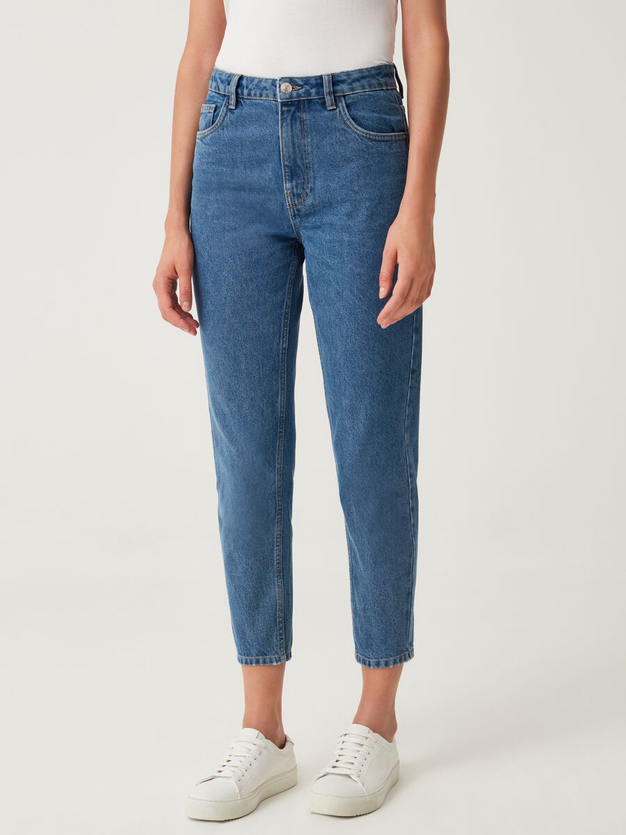 Cotton mum-fit jeans_1