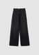 Black pure cotton wide-leg jeans with studs_4