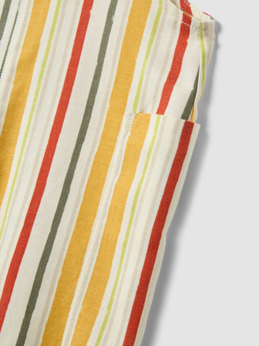 Multicoloured striped viscose blend dungarees for boys with regular fit_2