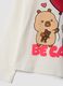 Wei&szlig;es M&auml;dchen-T-Shirt aus Stretch-Baumwolle mit Capybara-Print_3