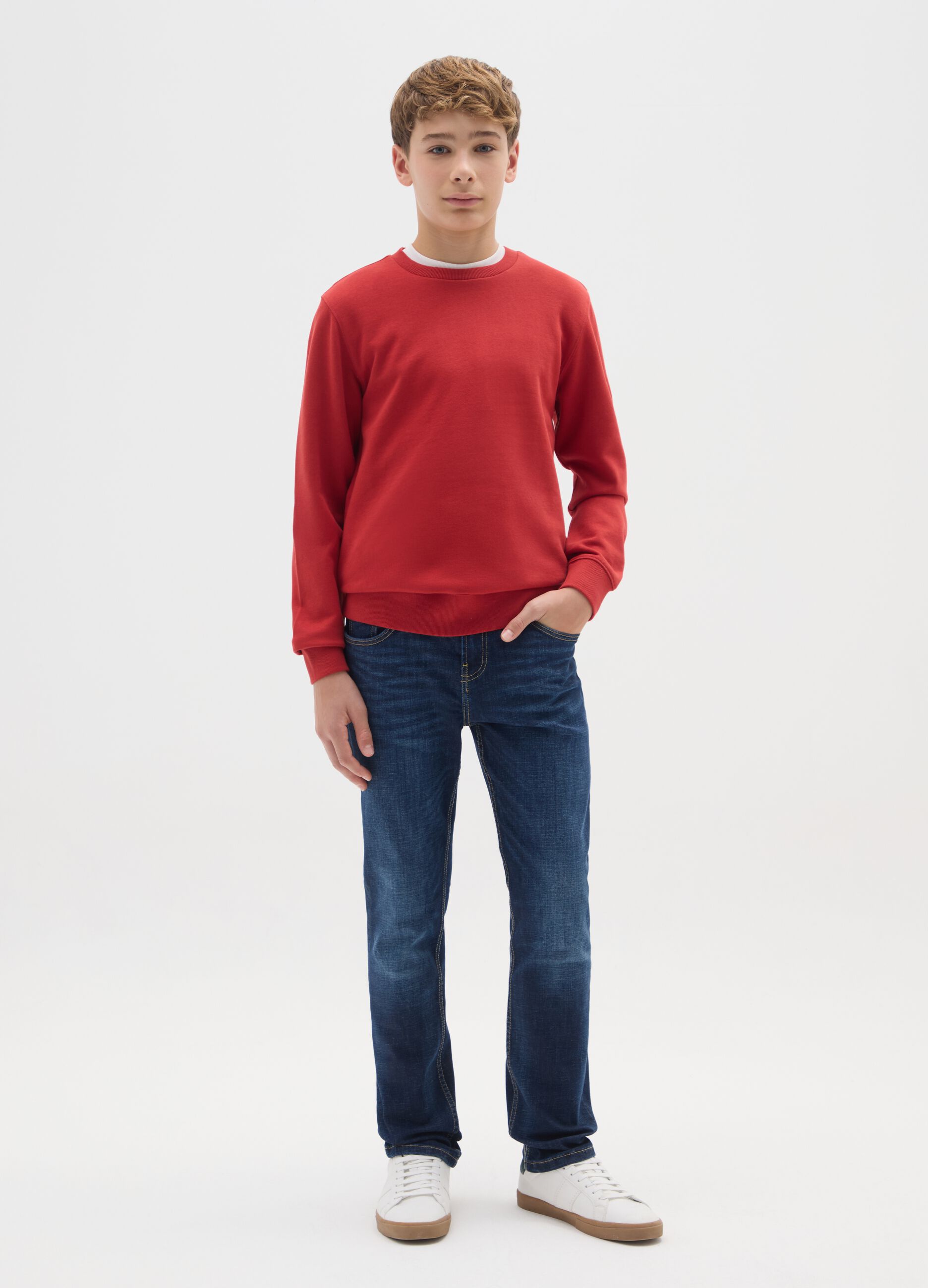 Boys' blue denim stretch regular fit jeans