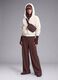 Beige crew-neck teddy-effect sweatshirt_0